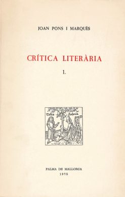 Joan Pons i Marquès - Crítica literaria 1 - portada
