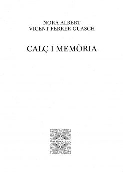 Calç i Memòria - Nora Albert - Balenguera - portada
