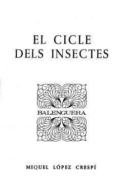 El cicle dels insectes - Miquel López Crespí - Balenguera - portada