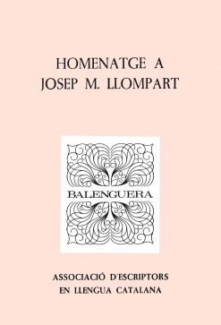 Homenatge a Josep M. Llompart - Associació d'Escriptors en Llengua Catalana - Balenguera - portada