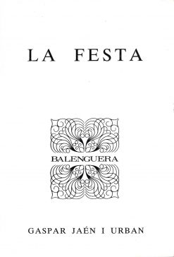 La festa - Gaspar Jaén - Balenguera - portada